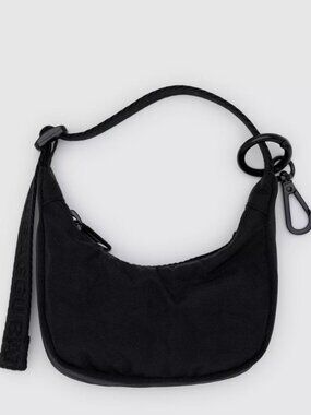 nwt baggu black crescent bag charm keychain